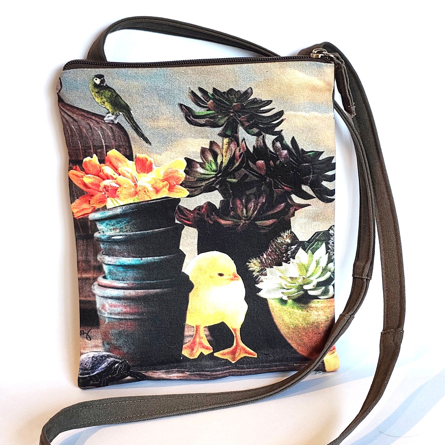 Bird Gardeners: tall cell zip style purse