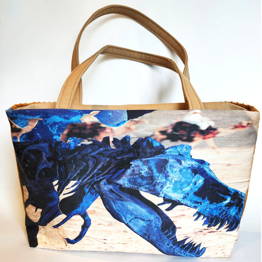Dino Egypt, large zip tote