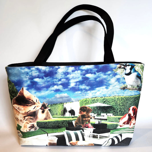Summer Time, large zip tote