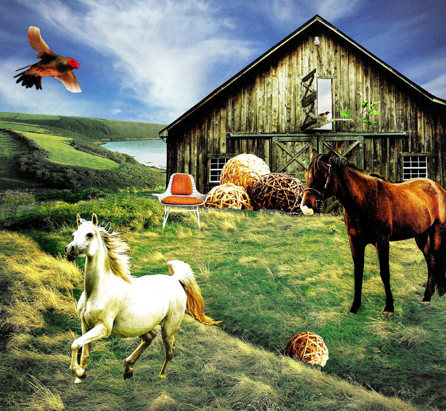 Horse Twine, original collage