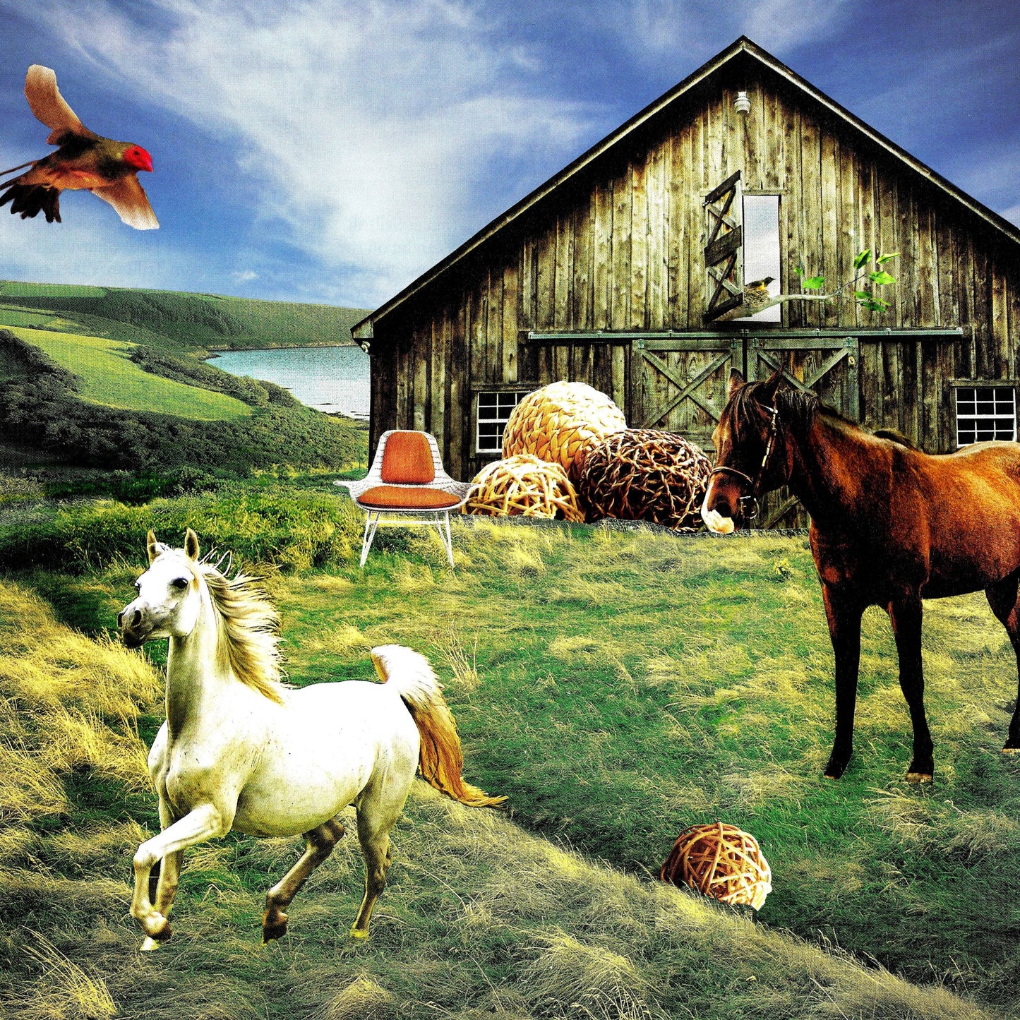 Horse Twine, original collage