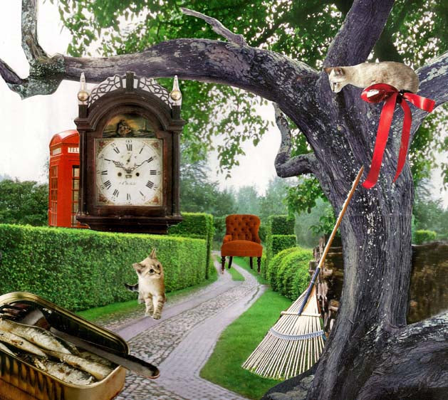 Cat Time, original collage