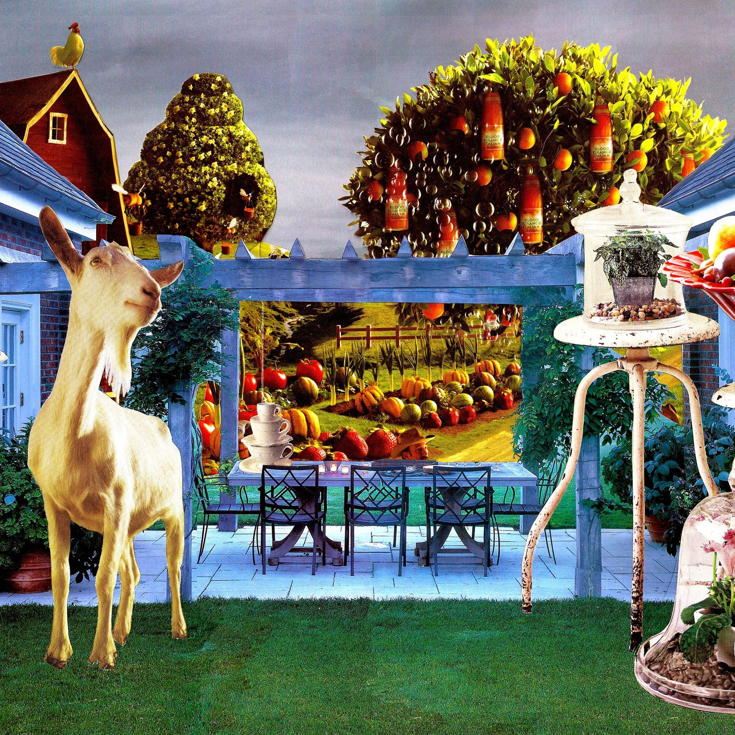 Dinner on the Terrace, original collage