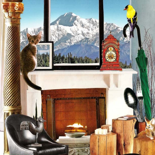 Gathering Round the Fire: original collage