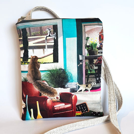 Party Animals: tall cell zip style purse