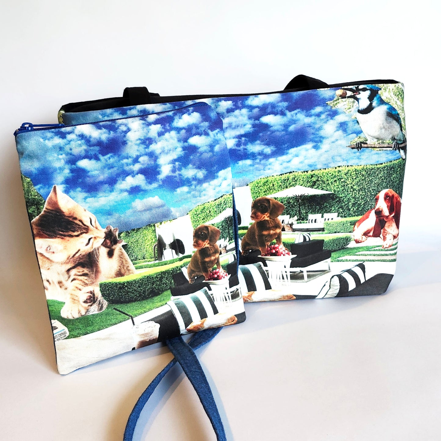 Summer Time, large zip tote