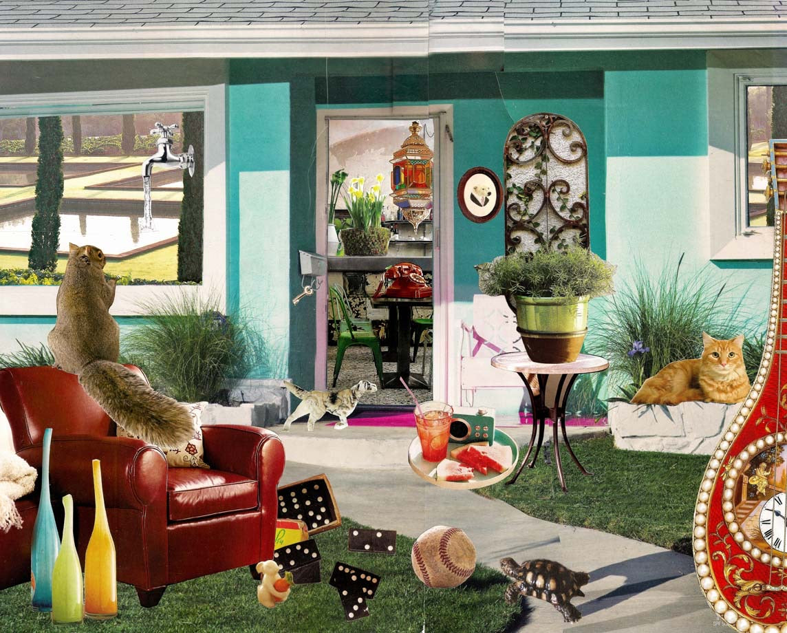 Party Animals: original collage