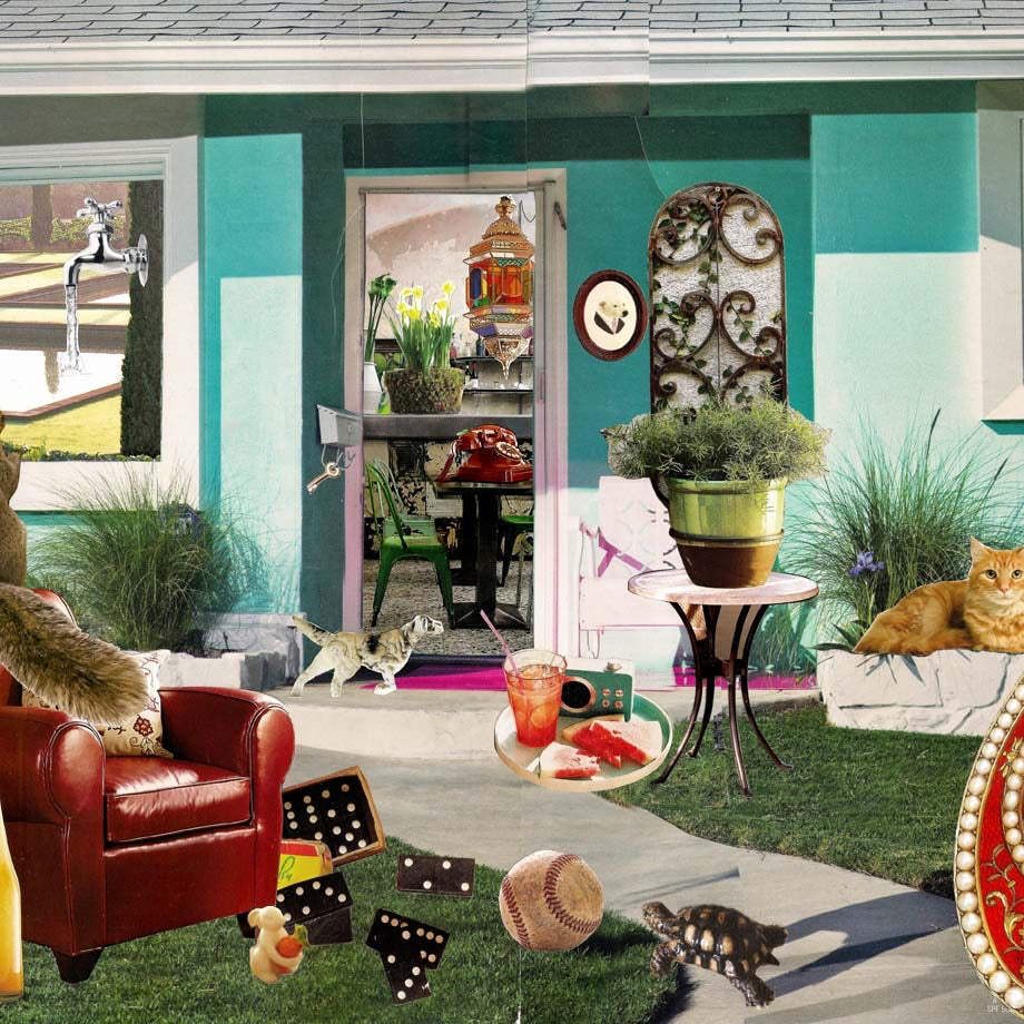 Party Animals: original collage