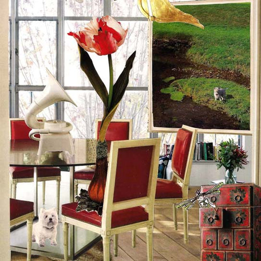 Westie Times Two, original collage