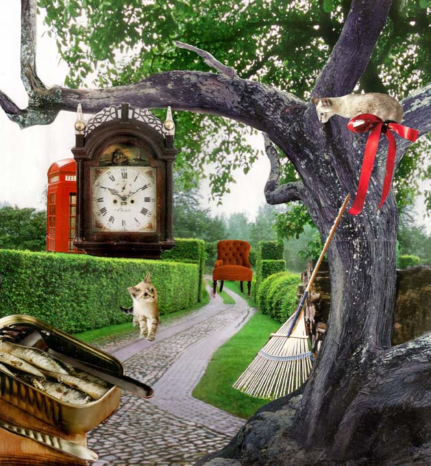 Cat Time, original collage