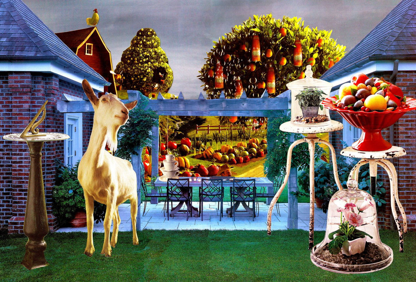 Dinner on the Terrace, original collage