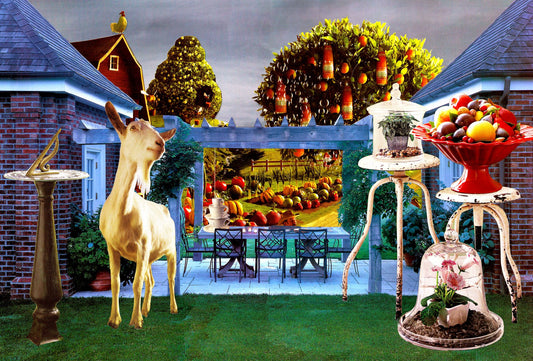 Dinner on the Terrace, original collage