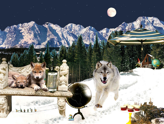 Wolf Mountain, original collage