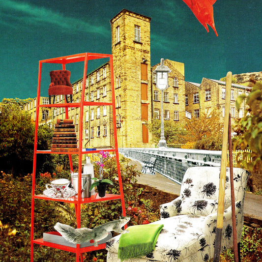 Jumping Fish Factory, original collage