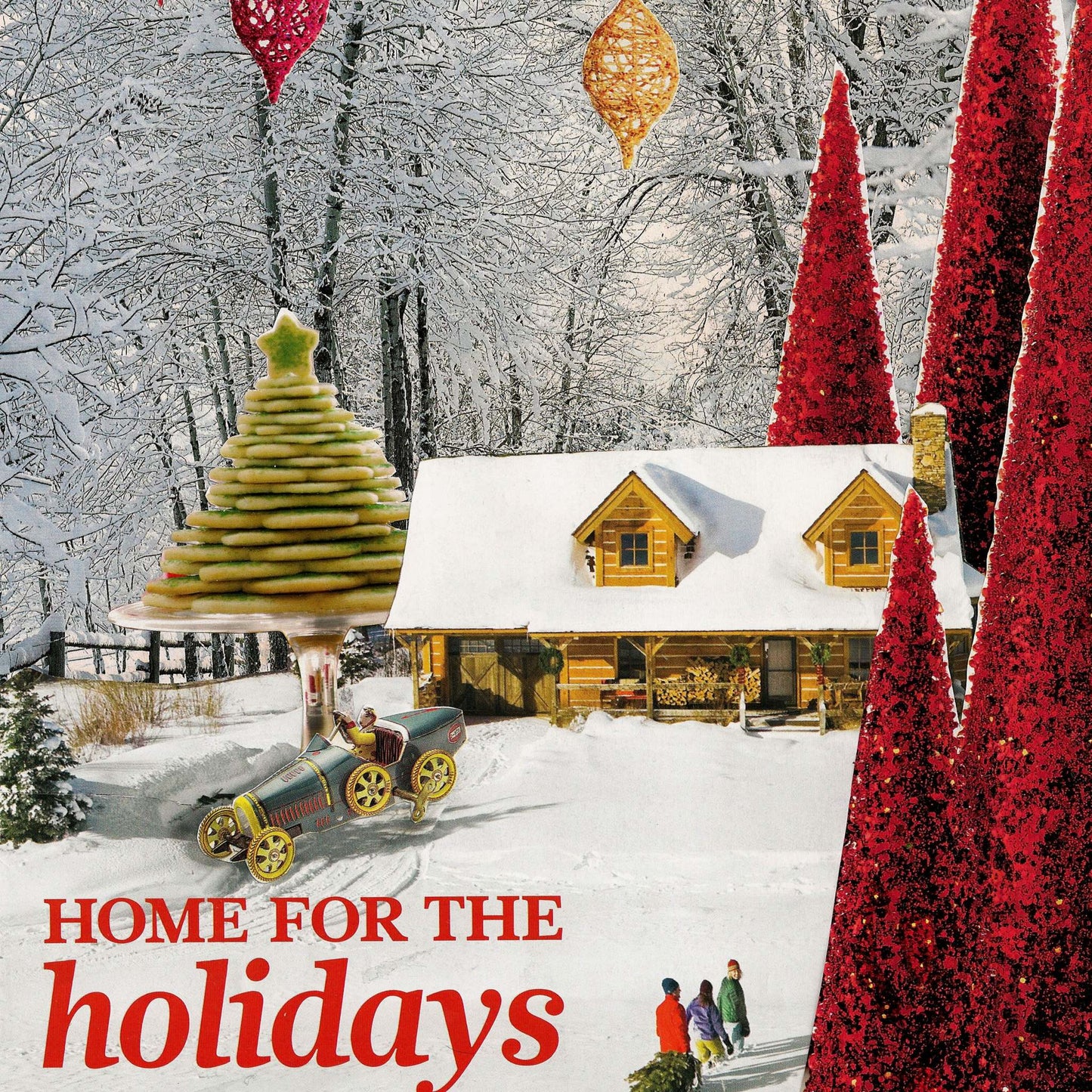 Tree Time: Home for the Holidays, original collage